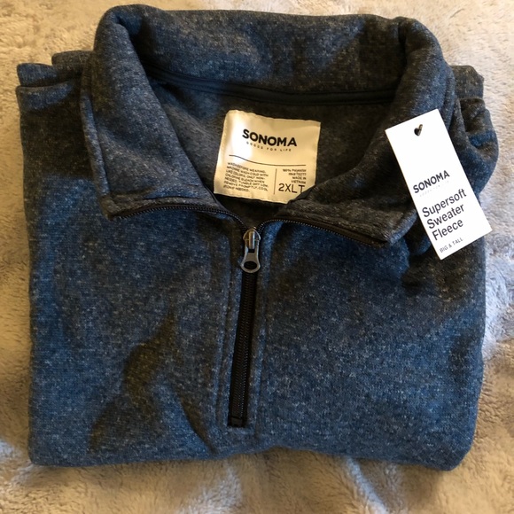 Men’s 2xl Sonoma 3/4 zip fleece sweatshirts. - Picture 2 of 6
